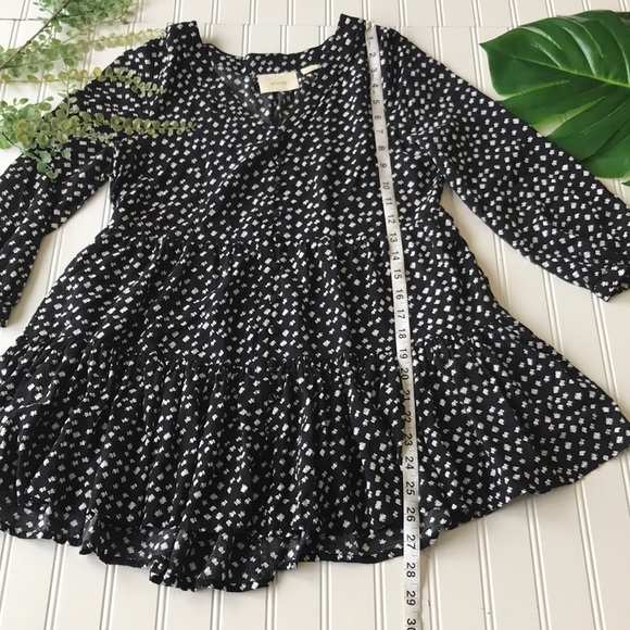 Anthropologie Maeve Lila top black white tiered - Picture 6 of 8